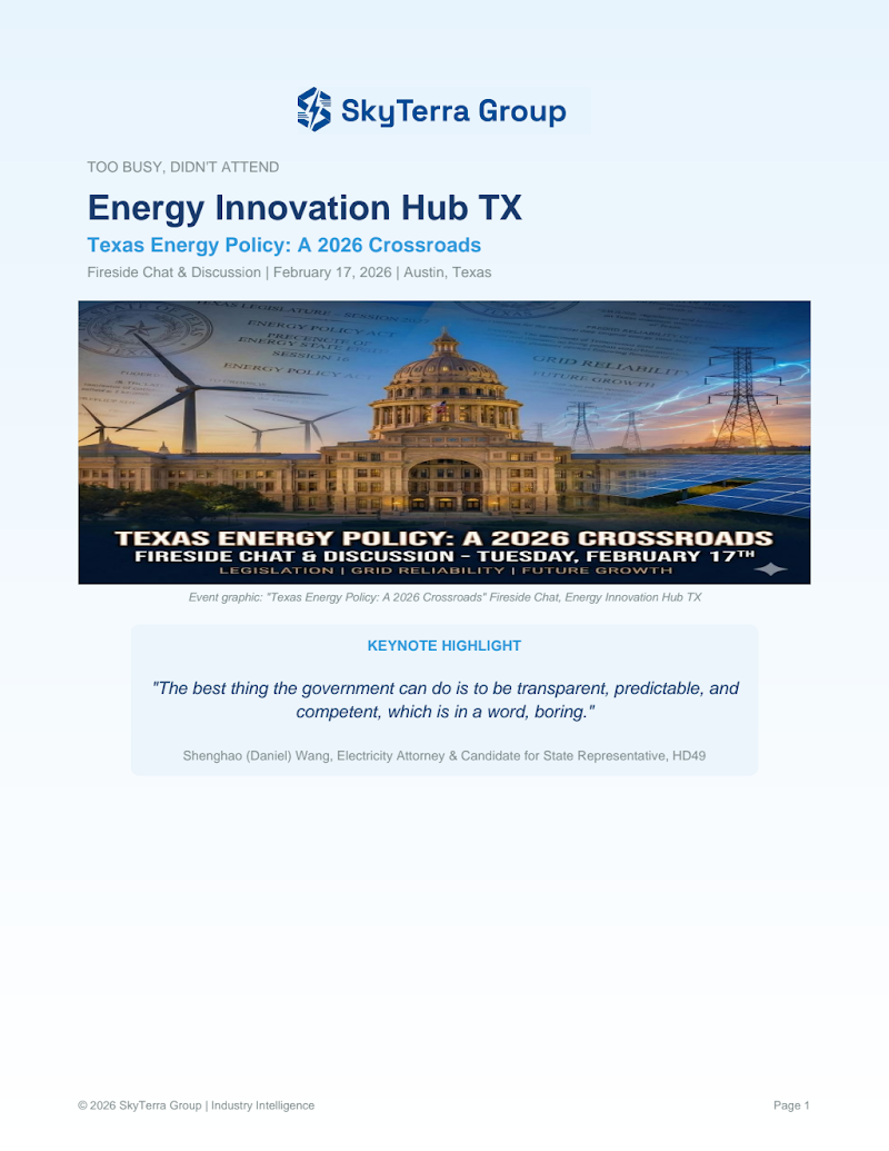 Preview – Texas Energy Policy 2026