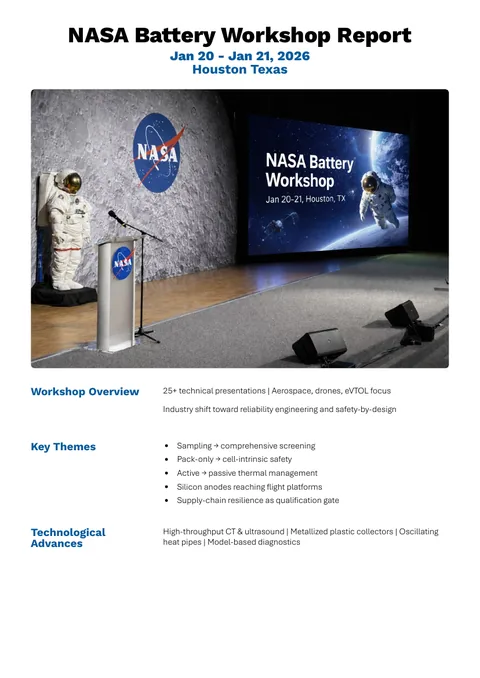 Preview – NASA Aerospace Battery Workshop Report